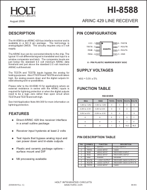 HI-8588CRMF Datasheet PDF Holt Integrated Circuits