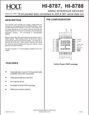HI-8788 Datasheet PDF Holt Integrated Circuits