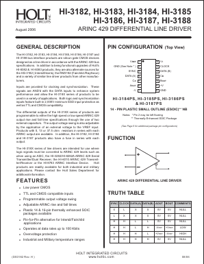 HI-3182 Datasheet PDF Holt Integrated Circuits