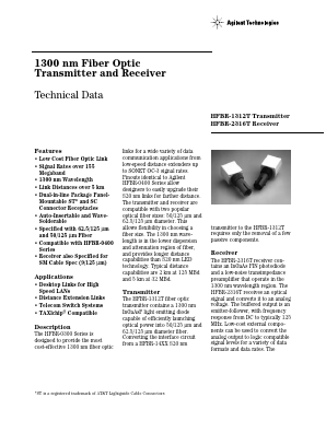 HFBR-2316T Datasheet PDF HP => Agilent Technologies