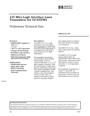 XMT5170B-155-SC Datasheet PDF HP => Agilent Technologies