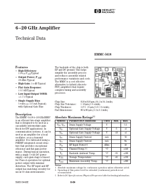 HMMC-5618 Datasheet PDF HP => Agilent Technologies