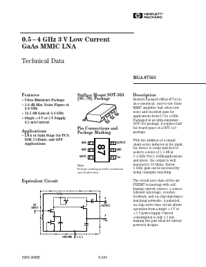 MGA-87563-TR1 Datasheet PDF HP => Agilent Technologies