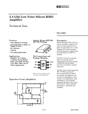 INA-51063-BLK Datasheet PDF HP => Agilent Technologies