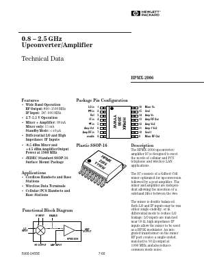HPMX-2006-TR1 Datasheet PDF HP => Agilent Technologies