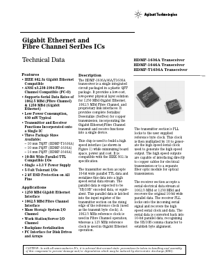 HDMP-1646A Datasheet PDF HP => Agilent Technologies