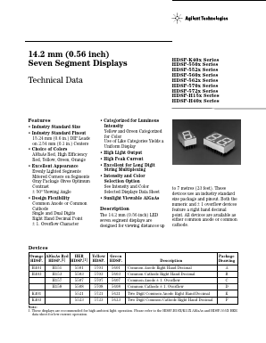 HDSP-5503-00000 Datasheet PDF HP => Agilent Technologies