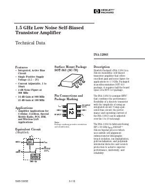 INA-12063-BLK Datasheet PDF HP => Agilent Technologies