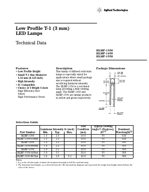 HLMP-1450-1.6O000 Datasheet PDF HP => Agilent Technologies