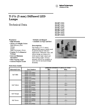 HLMP-D501-E0B02 Datasheet PDF HP => Agilent Technologies
