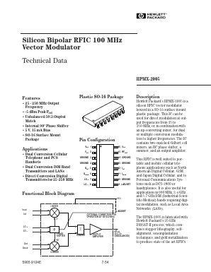 HPMX-2005-T10 Datasheet PDF HP => Agilent Technologies