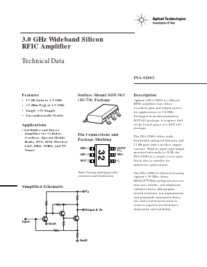 INA-32063 Datasheet PDF HP => Agilent Technologies