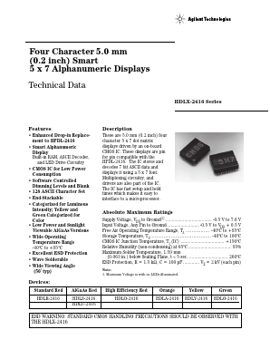 HDLY-2416 Datasheet PDF HP => Agilent Technologies