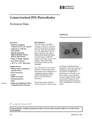 PDT0311-FC-A Datasheet PDF HP => Agilent Technologies