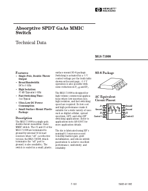 MGS-71008 Datasheet PDF HP => Agilent Technologies