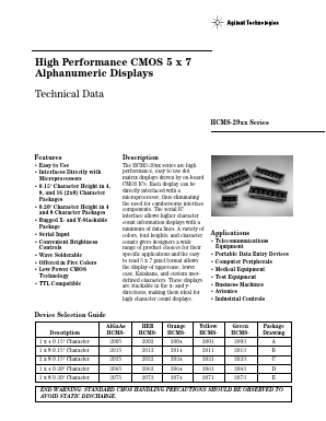 HCMS-2965 Datasheet PDF HP => Agilent Technologies