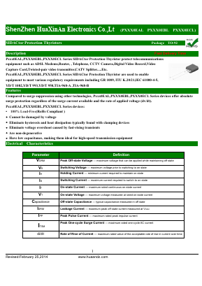P0720EAL Datasheet PDF HuaXinAn Electronics CO.,LTD