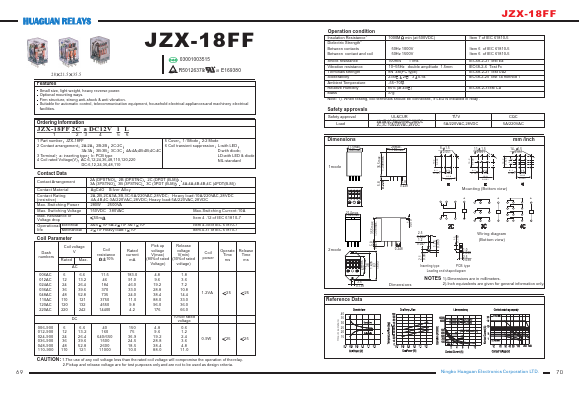 JZX-18FF Datasheet PDF HuaXinAn Electronics CO.,LTD