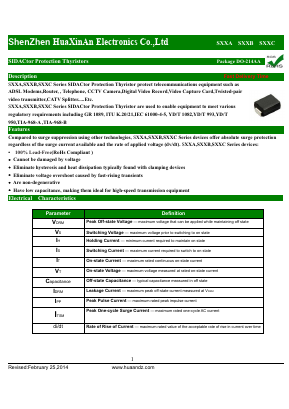 S31A Datasheet PDF HuaXinAn Electronics CO.,LTD