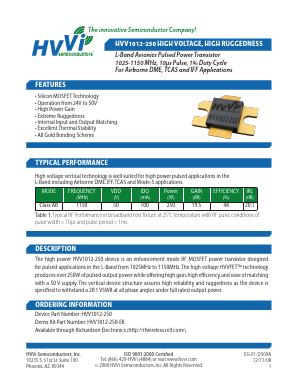 HVV1012-250 Datasheet PDF HVVi Semiconductors, Inc.