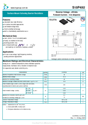 S15P45U Datasheet PDF HY ELECTRONIC CORP.