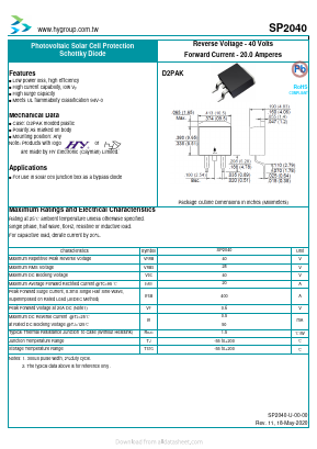 SP2040 Datasheet PDF HY ELECTRONIC CORP.