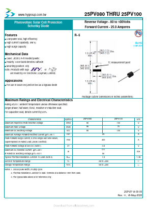 25PV100 Datasheet PDF HY ELECTRONIC CORP.