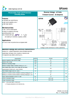 SP2045 Datasheet PDF HY ELECTRONIC CORP.