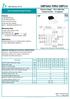 GBP3005 Datasheet PDF HY ELECTRONIC CORP.