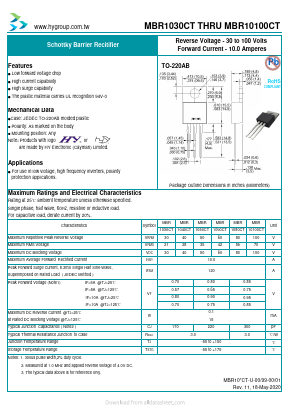 MBR1060CT Datasheet PDF HY ELECTRONIC CORP.
