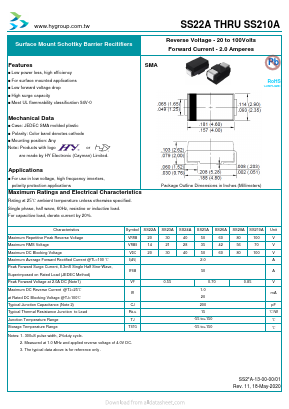 SS210A Datasheet PDF HY ELECTRONIC CORP.