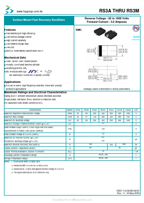 RS3A Datasheet PDF HY ELECTRONIC CORP.