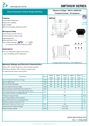 SMT50-16GW Datasheet PDF HY ELECTRONIC CORP.