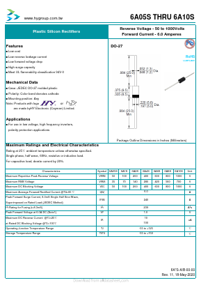 6A10S Datasheet PDF HY ELECTRONIC CORP.