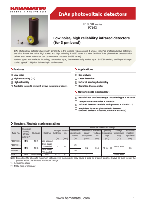 P10090 Datasheet PDF Hamamatsu Photonics