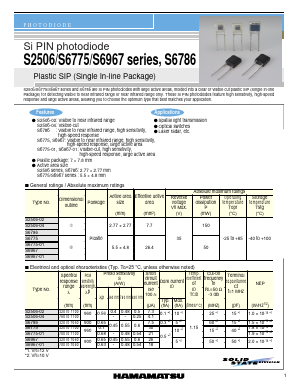 S6775 Datasheet PDF Hamamatsu Photonics