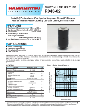 R943-02 Datasheet PDF Hamamatsu Photonics