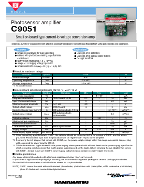 C9051 Datasheet PDF Hamamatsu Photonics
