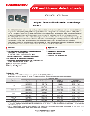 C7020 Datasheet PDF Hamamatsu Photonics