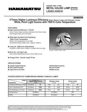 L4342 Datasheet PDF Hamamatsu Photonics