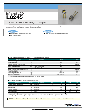 L8245 Datasheet PDF Hamamatsu Photonics