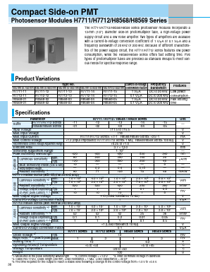 H8569 Datasheet PDF Hamamatsu Photonics