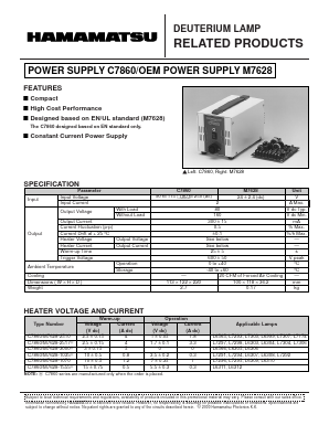 C7860/M7628-2510 Datasheet PDF Hamamatsu Photonics