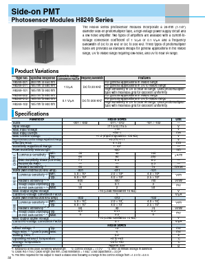 H8249-102 Datasheet PDF Hamamatsu Photonics