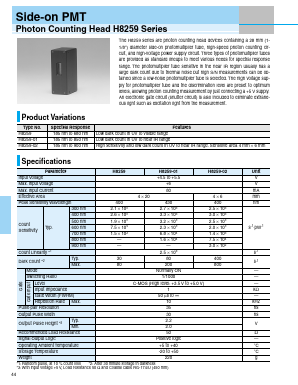 H8259 Datasheet PDF Hamamatsu Photonics