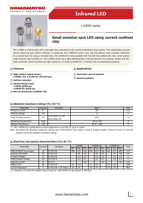 L10596-02 Datasheet PDF Hamamatsu Photonics