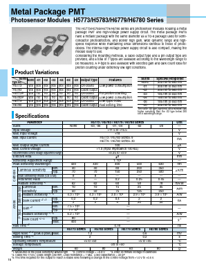 H6780-01 Datasheet PDF Hamamatsu Photonics