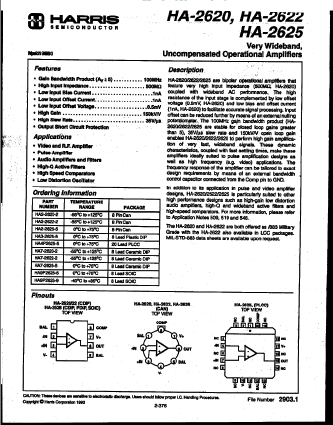 HA-2622 Datasheet PDF Harris Semiconductor