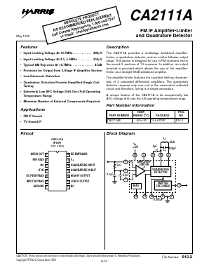 CA2111A Datasheet PDF Harris Semiconductor