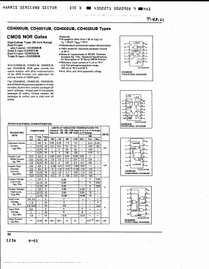 CD4000 Datasheet PDF Harris Semiconductor